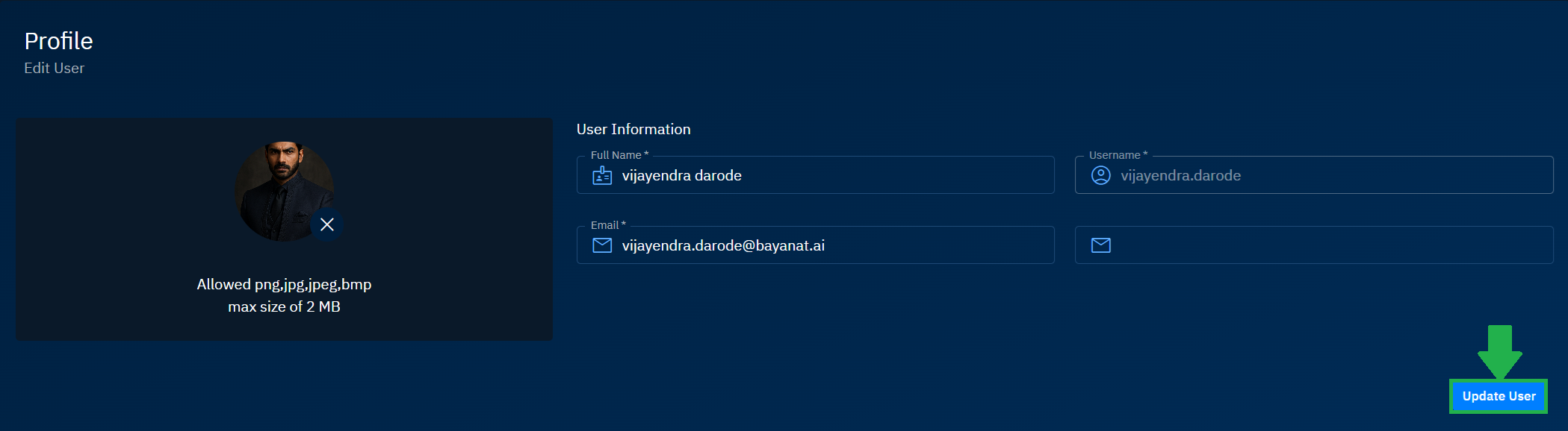 Uploading Profile Picture