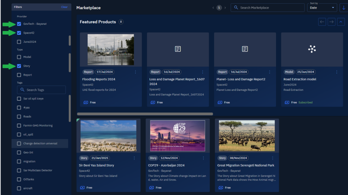 Filtering by Provider and Item Type