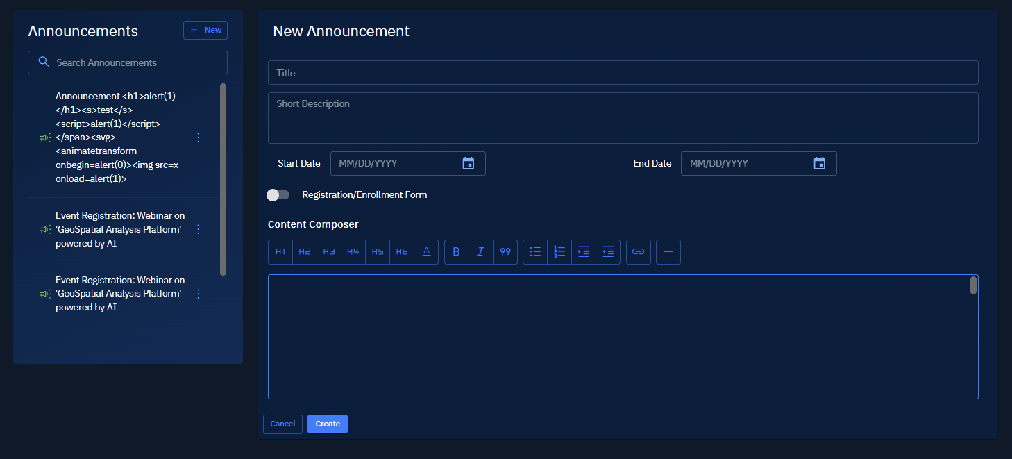 Accessing Announcements