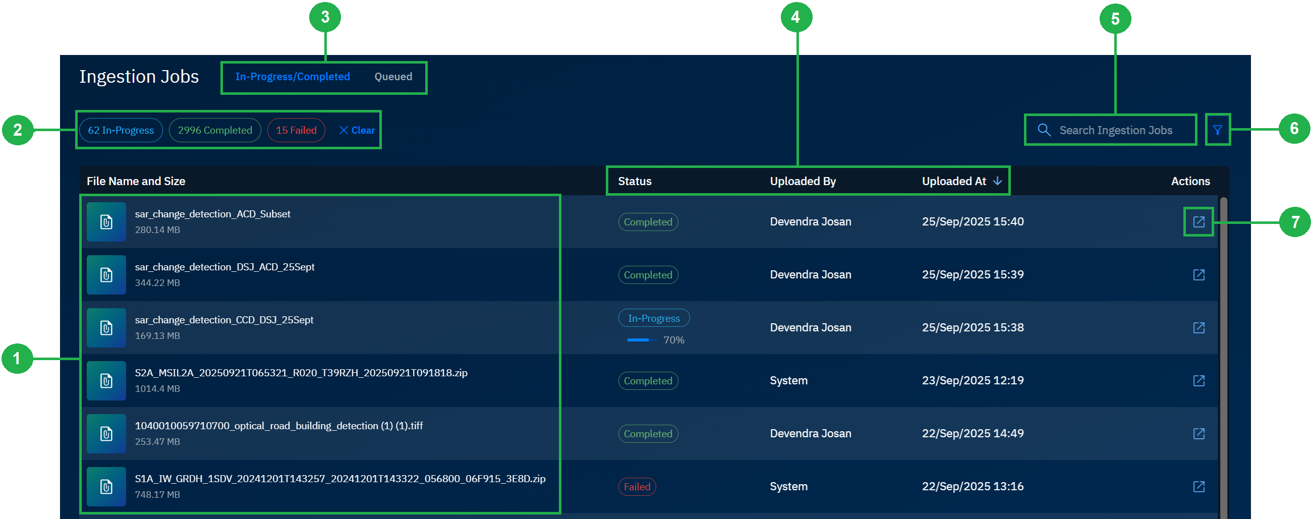 Navigating Ingestion Interface