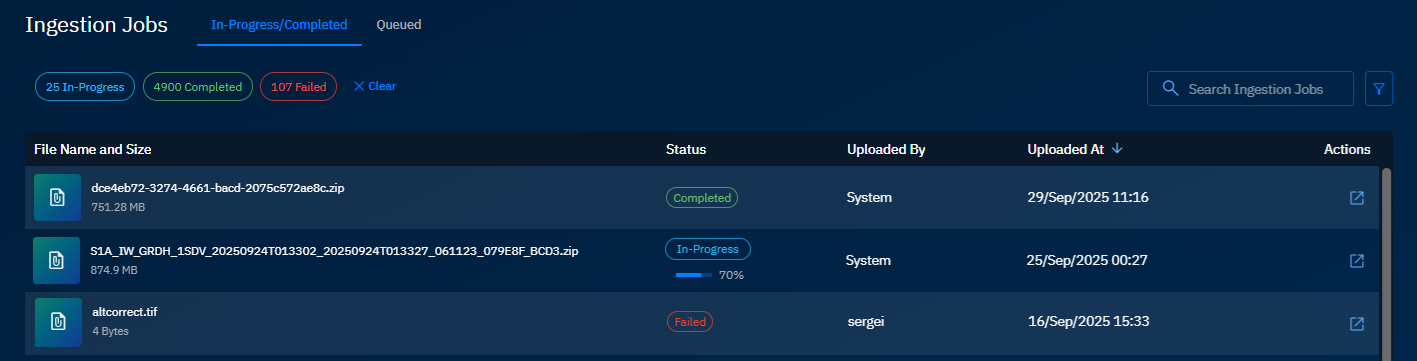 Viewing In progress and Completed Jobs