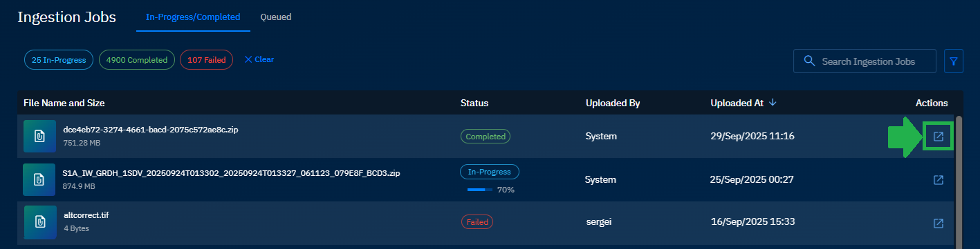 Viewing In progress and Completed Jobs