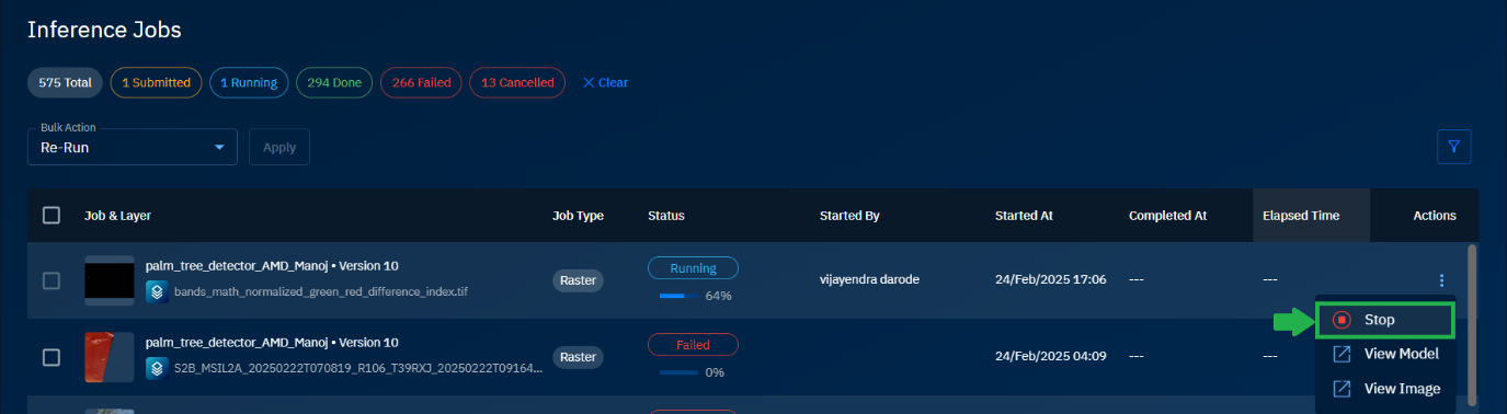 Rerunning Individual Jobs