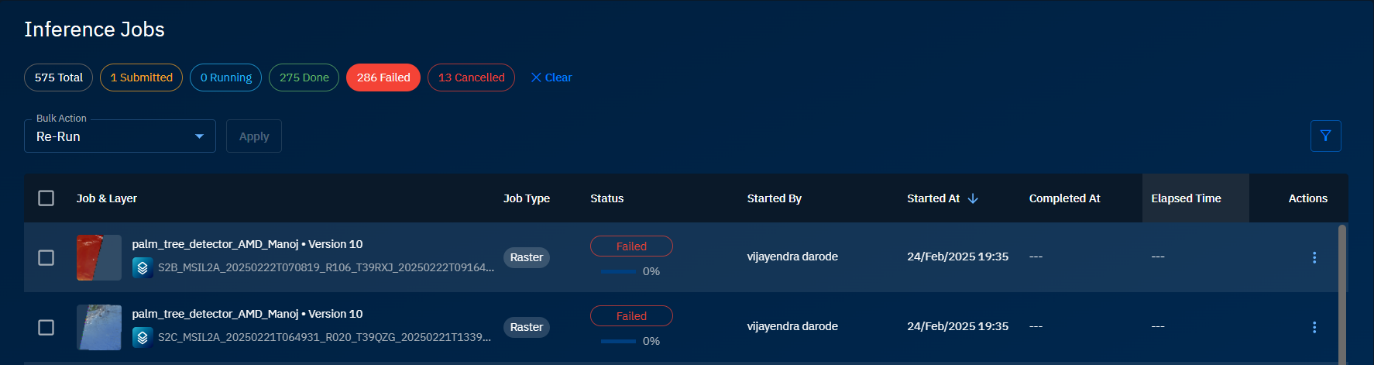 Rerunning Multiple Jobs