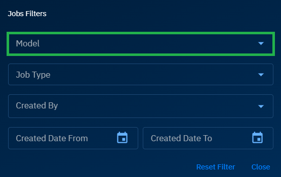 Filtering Inference Jobs