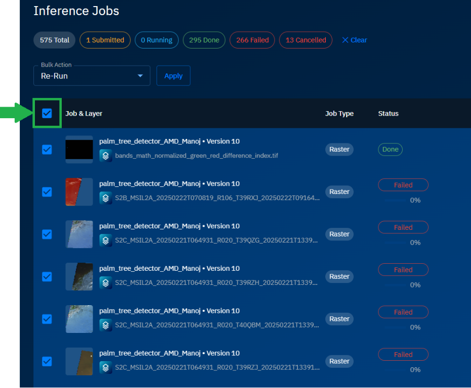 Rerunning Multiple Jobs
