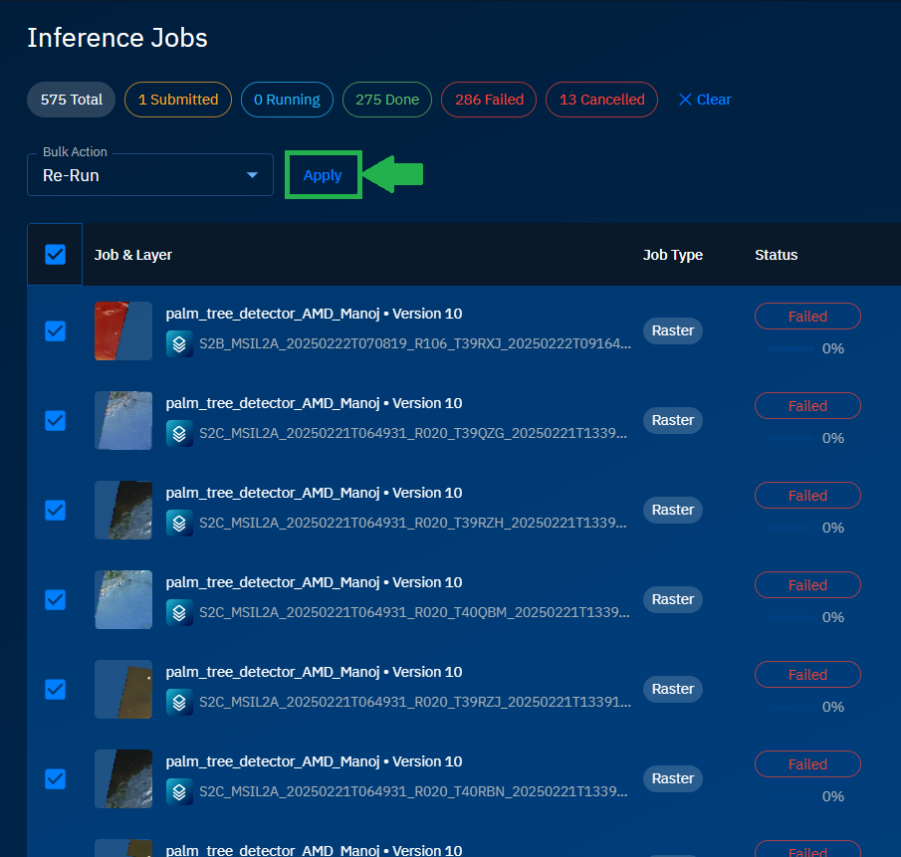 Rerunning Multiple Jobs