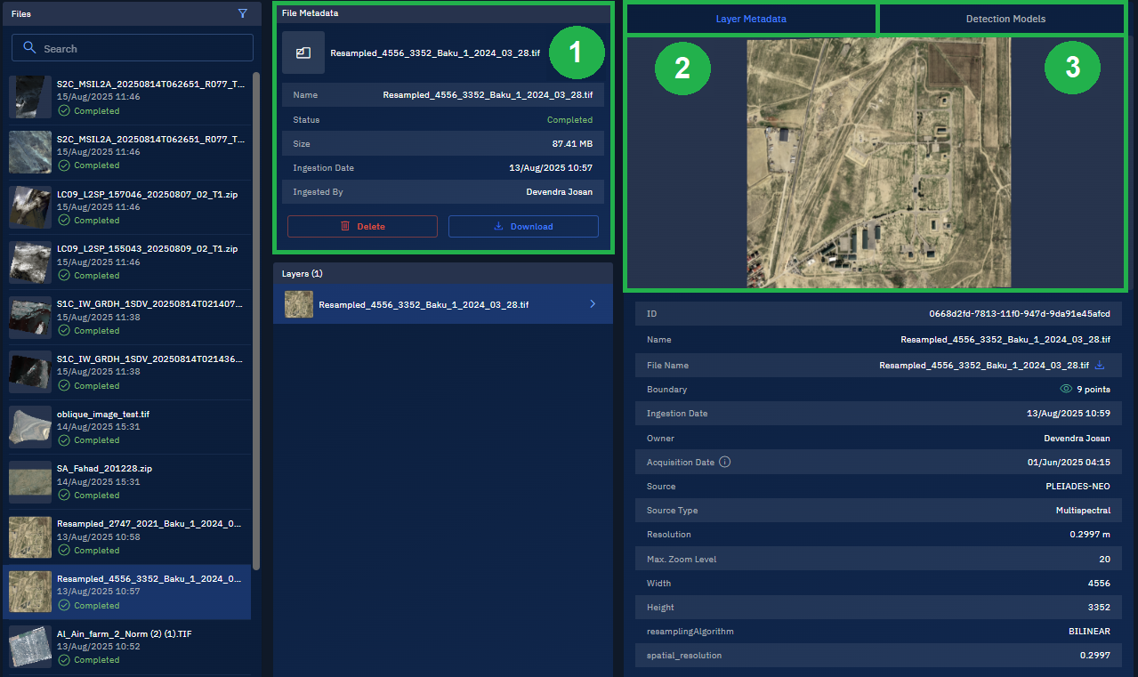 Viewing metadata of a file
