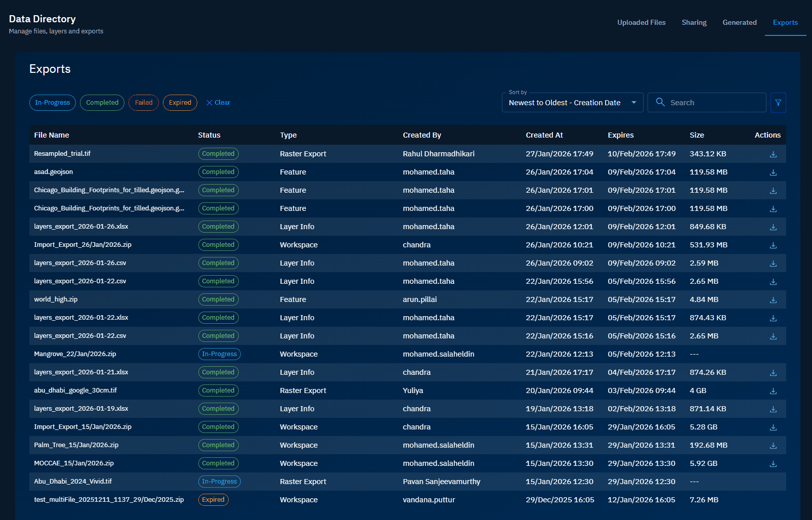 Sorting exported file